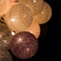 Instalatie decorativa 20 LED, lumina alba calda, 4.1 m, bile roz/alb/gri