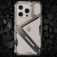 Husa de Protectie Armor Metal Compatibila cu iPhone 15 Pro, Vafy, Antizgariere, Antisoc, Protectie Supraincalzire, Gri Metalizat