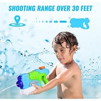 Pistol cu Apa pentru Copii, Rezervor, Pentru Piscina/Plaja, Flippy, 6ani+, Verde/Albastru, 550ML