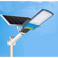 Lampa solara stradala Flippy, IP66, senzor de lumina, 240 LED-uri SMD, 3200 lm, panou 35W, putere 400W, autonomie 12-16 ore, telecomanda, montare prin fixare, pentru strada sau gradina, finisaj mat, material ABS, 49 x 21 x 5.5 cm, gri