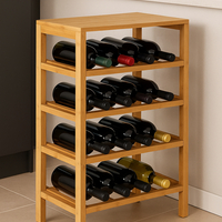 Raft sticle de vin Linha din bambus pentru 12 sticle, 35x24x47 cm, natur