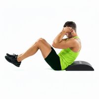 Suport lombar fitness pentru abdomene, spuma si MDF, 38x30x8 cm, negru