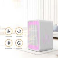 Mini Incalzitor pentru Birou, Vafy, Incalzire si Racire, 1000-1200W, cu Lumini, cu Maner, Lungime Cablu 1.5 m, 3 Trepte de Temperatura, 15.3x13.8x22.5 cm, Alb