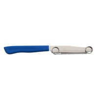 Cutit 2in1, Vafy, Feliere/Curatare, Grosime Feliere Reglabila, 22 cm, din Otel Inoxidabil, Albastru