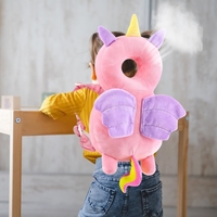 Perna tip Rucsac pentru Protectia Capului, Vafy, Tetiera tip Unicorn, pentru Bebelusi, 33x6x19 cm, 180 g, Roz