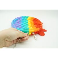 Jucarie antistres din silicon, Pop it Now and Flip It, Flippy, Geanta, Model 4, Multicolor