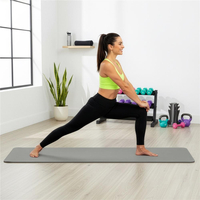 Saltea fitness antiderapanta din NBR, 183x61x1 cm, cu curea transport, gri