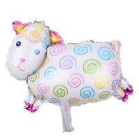 Set 5 Baloane Folie Metalizata, Flippy, Figurine Animale Domestice, 30 cm, Ambalaj Individual, Pai inclus, Umflare cu Aer sau Heliu, Multicolor