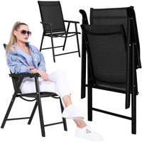 Scaun de gradina metalic, pliabil, 95x57x66cm, maxim 150kg, negru