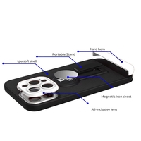 Husa Armor Design cu Stand pentru iPhone 11 Pro Max, Negru/Alb, Suport Auto Magnetic, Wireless Charge, Protectie Antisoc, Vafy