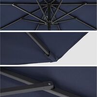 SONGMICS Umbrela de gradina, cu manivela pentru deschidere, sistem inclinare, 300cm, albastru inchis