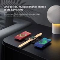 Incarcator Wireless Magnetic/Pliabil 3in1, Flippy, Multifunctional de Birou, 15W, Compatibil cu iOS/Android, 25 x 7.5 x 1 cm, Negru