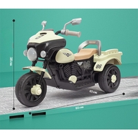 Motocicleta Electrica Flippy, cu Acumulator, cu Sistem Anti-Rasturnare, Sistem de Lumini si Muzica, Cutie de Depozitare, 1-8 Ani, 93 x 43 x 58 cm, Alb - Bej
