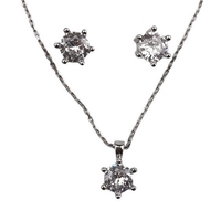 Set Argint 925 Floare Mare (cercei, lantisor, pandantiv), 4.01 g