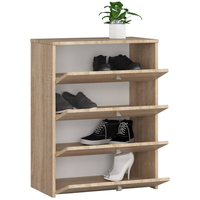 Dulap pantofi RUBIN 4 niveluri, cu usi rabatabile, PAL laminat 16 mm, 66x36x85 cm, stejar sonoma