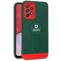 Husa Armor Design cu Stand pentru iPhone 13 Pro Max, Verde/Rosu, Suport Auto Magnetic, Wireless Charge, Protectie Antisoc, Vafy