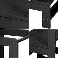 Turn de invatare inaltator multifunctional din lemn, platforma reglabila pe 3 inaltimi, 90x39x44 cm, negru