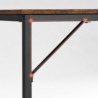 VASAGLE Birou calculator cu cadru metalic si blat PAL, stil industrial, 135x60x76 cm, maro rustic