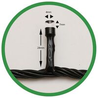 Instalatie de Craciun Flippy® Tip Liniara, Fir Negru, 24 m, 300 LED-uri, Interconectabila, Alb Cald