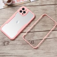 Husa Max Defence pentru Samsung Galaxy A02s/ A03s, Bumper Roz, Fata Dubla Transparenta, Protectie Antisoc Full 360 ( fata, spate, margini ), Vafy