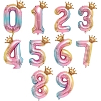 Balon din Folie Metalizata, Flippy, Figurina Cifra Gradient, Tema Aniversare 80 cm, Ambalaj Individual, Pai inclus, Umflare cu Aer sau Heliu