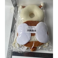 Perna tip Rucsac pentru Protectia Capului, Vafy, Tetiera tip Albina, pentru Bebelusi, Design tip Plasa, 33x6x19 cm, 180 g, Maro/Bej