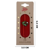 Bratara Placata cu Aur 24k Copii, Jolie, Model Lalele, cu Snur Rosu, 3.5 x 9.5, Multicolor