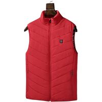 Vesta cu Incalzire, Vafy, Unisex, 2 Zone de Incalzire, Umplutura Bumbac, 3 Trepte de Temperatura, Incarcare USB, Rosu, 65 - 75 kg, Marime XXL