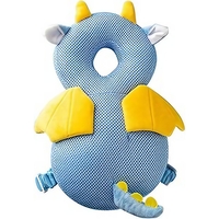 Perna tip Rucsac pentru Protectia Capului, Vafy, Tetiera tip Dragon, pentru Bebelusi, Design tip Plasa, 33x6x19 cm, 180 g, Albastru