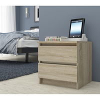 Noptiera cu 2 sertare din PAL laminat 16 mm, 60x40x55 cm, stejar sonoma
