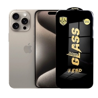 Folie de Protectie pentru iPhone 15 Pro Max, Vafy, Sticla Securizata ESD, Margini Negre, Rezistenta la Zgirieturi, Antistatica, 0.35 mm