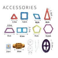Set 40 Piese Magnetice de Constructie, Flippy, Piese Mici, Magnetic Blocks, Forme Geometrice, 3 Ani, ABS, Magnet, 20.5 x 14.5 x 12 cm, Multicolor