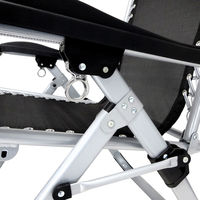 Sezlong pliabil gravitate zero, 175x65 cm, cu masuta si buzunar organizator, 120 kg, negru