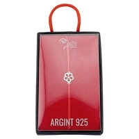 Bratara Argint 925 pentru Dama, Jolie, Model Floricica, Martisor Bratara de 1 Martie, Pandativ Argintiu cu Snur Rosu