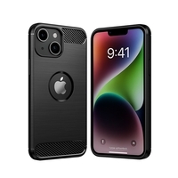 Husa Protectie, Vafy, Compatibila Apple iPhone 15 Pro Max, Carcasa TPU Carbon, 1.5 mm, Negru