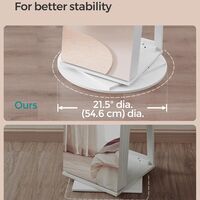 SONGMICS Oglinda de podea cu suport rotativ la 360°, cu spatiu de depozitare, material MDF, 55x55x162 cm, alb