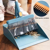 Set Matura si Faras cu Coada Flippy, cu Dinti de Pieptene pentru Curatare Matura, rotativ, pliabil, detasabil, Otel inoxidabil si Polipropilena