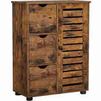SONGMICS Comoda cu 3 sertare si dulap, 60x30x80cm, maro rustic