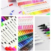 Set Carioci pe Baza de Apa, Flippy, 2 in 1, pentru Pictura, Caligrafie, 100 Culori, Penar Negru, Corp Carioca Alb, 23.5 x 19.5 x 7.5 cm, Multicolor