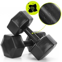 Set gantere hex 2x10 kg, bitum cu invelis rezistent PP, negru