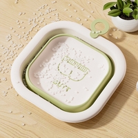 Cada Pliabila pentru Baie pentru Copii, Flippy, Cadita pentru Bebelusi, Model Patrat pentru Fundulet, Verde, 30x30x3.5 cm, 3.5 L