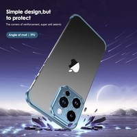 Husa Metalica Edgeless Compatibila cu iPhone 16, Vafy, Protectie pentru Colturi si Camera, Aliaj Aluminiu, Antisoc, Antizgariere, Albastru