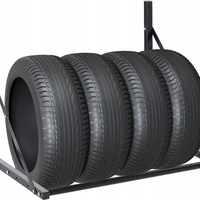 Suport suspendat pentru anvelope reglabil, montaj pe perete cu kit instalare inclus, 120x56x50 cm, negru