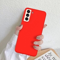 Husa protectie Vafy compatibila cu Samsung S21 5G Liquid Silicone Case Rosu