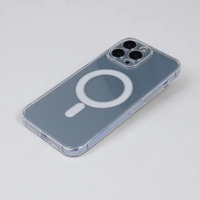 Husa protectie Vafy pentru iPhone 13 Pro Mag Safe, 2 in 1 incarcare si magnet, Silicone, Transparenta