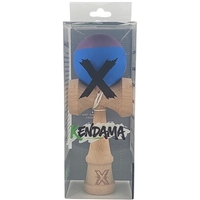 Kendama X Originala, Profesionala, Flippy, din Lemn, Rubber Grip, 18 cm, Albastru/Mov