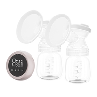 Pompa de San Electrica 2 in 1, Flippy, cu 2 Biberoane, Capacitate 180 ml, Incarcare USB Tip C, 1200 mAh, 2 Moduri, 9 Viteze, Roz Transparent