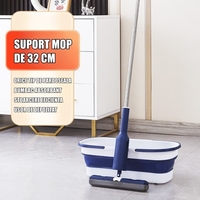 Set Mop Telescopic cu Galeata Pliabila, Flippy, Albastru, 32 cm, Maner Reglabil 140 cm, Sistem de Stoarcere Eficient