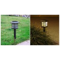 Set 2 Lampi Solare Led pentru Gradina, Flippy, Tip felinar, 38 cm, 8.6x8.6 cm, Buton On-Off, Alb cald, Negru/Alb