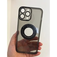 Husa protectie Vafy pentru Apple iPhone 14 Pro Max decupaj logo, magnetica, Protectie Camera, Negru